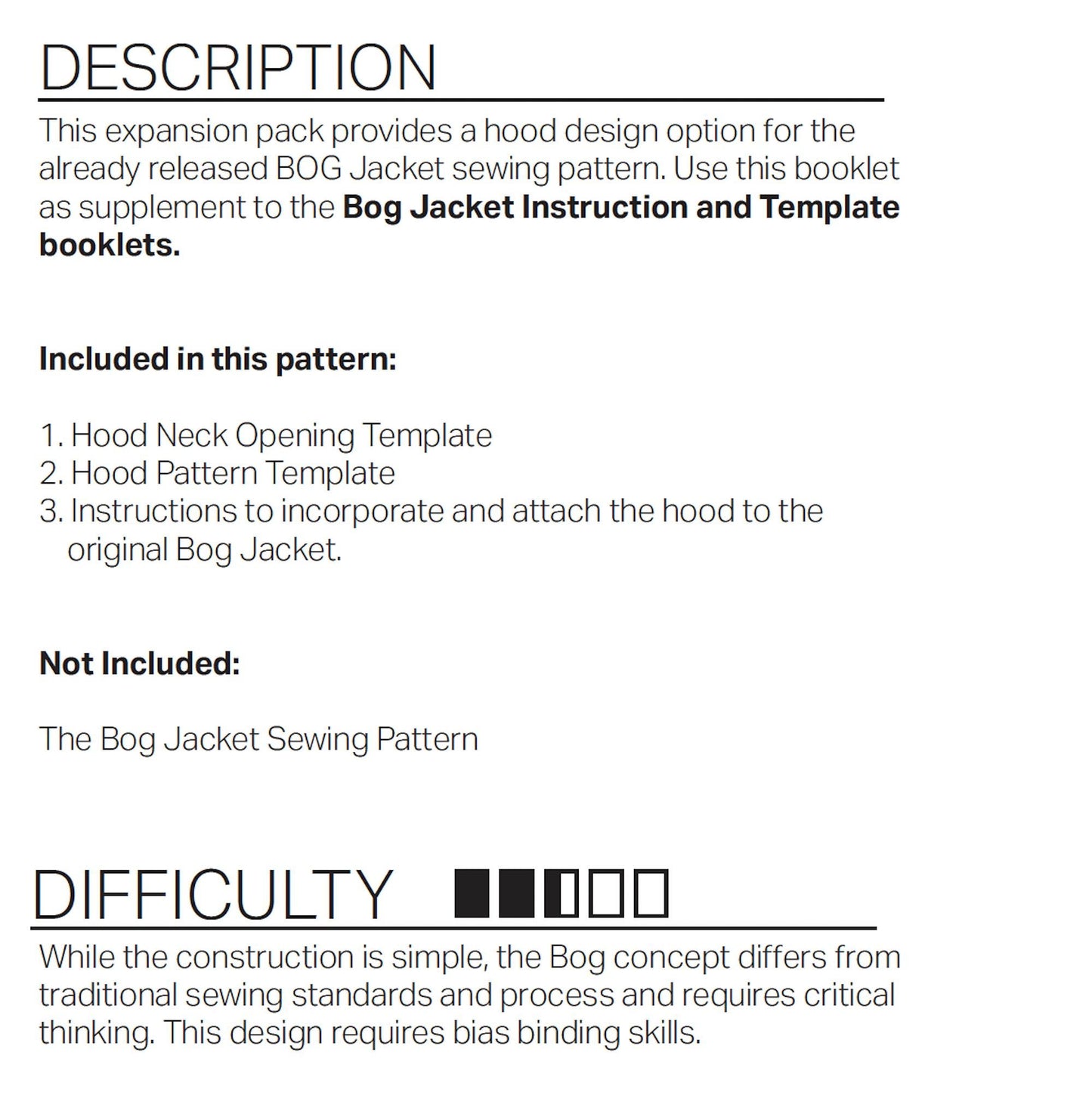EXPANSION to Bog Jacket: Hooded Bog Jacket Sewing Pattern
