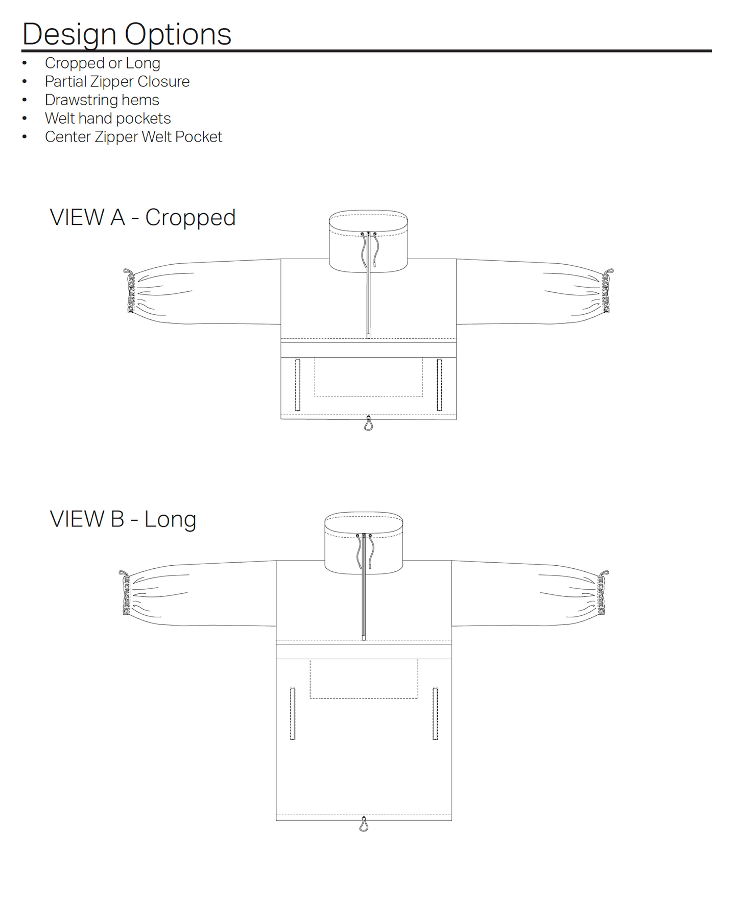 The ANORAK Sewing Pattern [a Low waste design for sizes 00-32, Unisex]